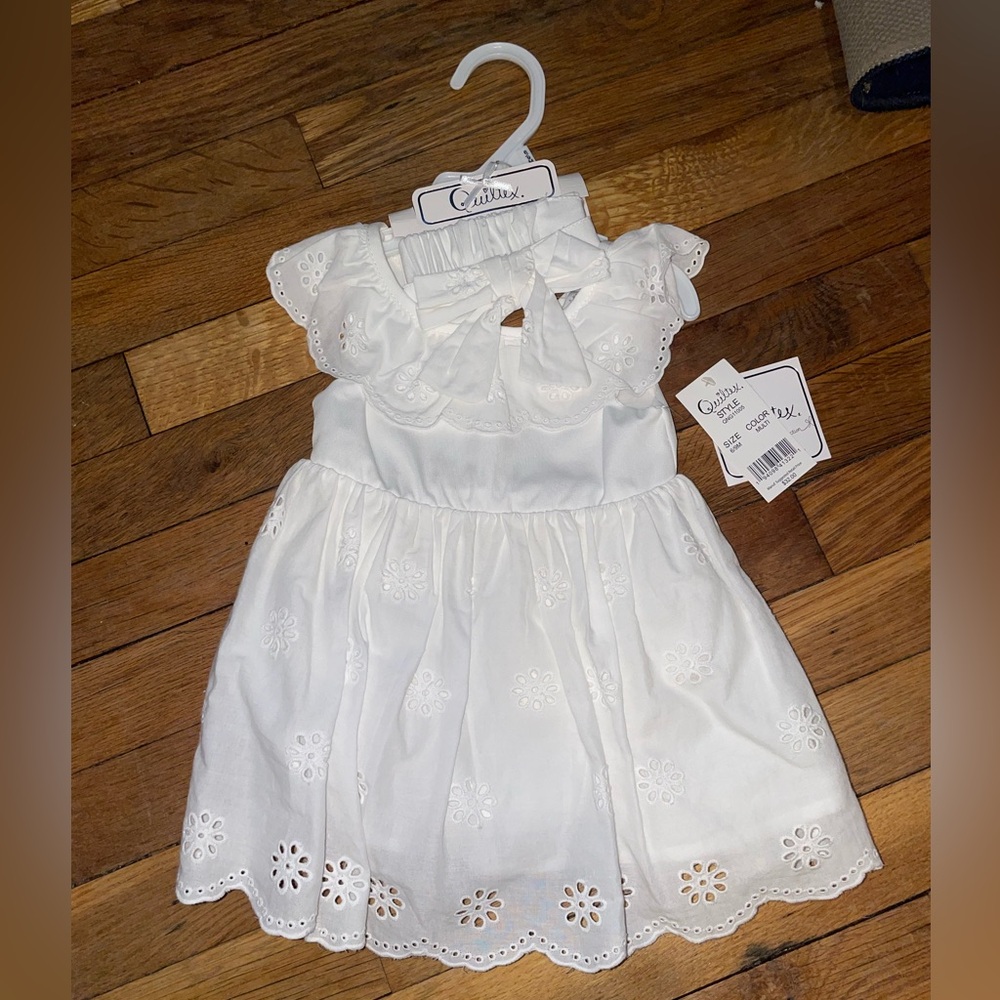 Quiltex White Eyelet Kids Dress